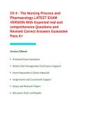Ch 4 - The Nursing Process and Pharmacology LATEST EXAM VERSION With Expected real and comprehensive Questions and Revised Correct Answers Guarantee Pass A&plus;