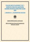COLLEGE MATH PLACEMENT TEST &vert; COMPLETE PRACTICE QUESTIONS&comma; ALGEBRA REVIEW & EXAM PREP GUIDE 2026