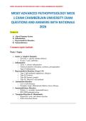 NR507 ADVANCED PATHOPHYSIOLOGY WEEK 1-8&comma;Midterm and Final EXAMS&period; CHAMBERLAIN UNIVERSITY EXAM QUESTIONS AND ANSWERS WITH RATIONALE 2026&period;complete exam package&period;