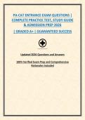 PA-CAT ENTRANCE EXAM QUESTIONS &vert; COMPLETE PRACTICE TEST&comma; STUDY GUIDE & ADMISSION PREP 2026