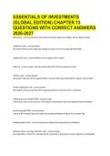 ESSENTIALS OF INVESTMENTS &lpar;GLOBAL EDITION&rpar; CHAPTER 13 QUESTIONS WITH CORRECT ANSWERS 2026-2027&period;&NewLine;&NewLine;