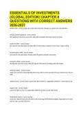 ESSENTIALS OF INVESTMENTS &lpar;GLOBAL EDITION&rpar; CHAPTER 8 QUESTIONS WITH CORRECT ANSWERS 2026-2027&period;&NewLine;&NewLine;