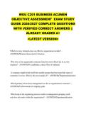 WGU C201 BUSINESS ACUMEN &NewLine;OBJECTIVE ASSESSMENT  EXAM STUDY &NewLine;GUIDE 2026&sol;2027 COMPLETE QUESTIONS &NewLine;WITH VERIFIED CORRECT ANSWERS &vert;&vert; &NewLine;ALREADY GRADED A&plus; &NewLine;<LATEST VERSION>
