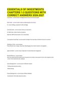 ESSENTIALS OF INVESTMENTS CHAPTERS 1-3 QUESTIONS WITH CORRECT ANSWERS 2026-2027&period;&NewLine;