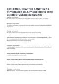 ESTHETICS - CHAPTER 2 ANATOMY & PHYSIOLOGY MILADY QUESTIONS WITH CORRECT ANSWERS 2026-2027&period;&NewLine;&NewLine;
