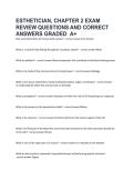 ESTHETICIAN&comma; CHAPTER 2 EXAM REVIEW QUESTIONS AND CORRECT ANSWERS GRADED A&plus;&period;&NewLine;&NewLine;