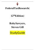 Solutions Manual Federal Tax Research 12th Edition Roby Sawyers Steven Gill A&plus;