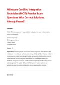 Milestone Certified Integration&NewLine;Technician &lpar;MCIT&rpar; Practice Exam&NewLine;Questions With Correct Solutions&comma;&NewLine;Already Passed&excl;&excl;