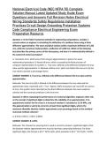 National Electrical Code &lpar;NEC NFPA 70&rpar; Complete Solution Manual Latest Updated Study Guide Exam Questions and Answers Full Revision Notes Electrical Wiring Standards Safety Regulations Installation Practices Circuit Design Grounding Protection Systems Cod