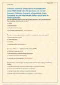 Colorado Contracts & Regulations Final 2026&sol;2027 &NewLine;Latest PREP EXAM with 250 Questions and Correct &NewLine;Answers &sol; Colorado Contracts & Regulations  Exam &NewLine;COVERING RECENT AND MOST TESTED QUESTIONS A&plus; &NewLine;GRADE ASSURED 