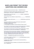 MARYLAND PERMIT TEST REVIEW QUESTIONS AND ANSWERS 2026&NewLine;
