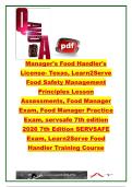Texas Food Manager Certification Exam Questions and Answers 2026 &vert; 500&plus; HACCP&comma; ServSafe&comma; Food Safety&comma; Learn2Serve & Food Handler Practice Questions &vert; Texas Food Manager License