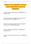 NWSA TTT-2 2026&sol;2027 ACTUAL &NewLine;QUESTIONS WITH VERIFIED &NewLine;ANSWERS&period; 