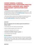 CSOWM GENERAL & MEDICAL CONSIDERATIONS &vert; MONITORING PRACTICE QUESTIONS & ANSWERS 2026 &vert; OBESITY MANAGEMENT CERTIFICATION STUDY GUIDE