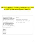 CFP Exam Questions - Insurance Planning with all Correct & 100&percnt; Verified Answers &vert;Already Graded A&plus;