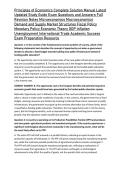 Principles of Economics Complete Solution Manual Latest Updated Study Guide Exam Questions and Answers Full Revision Notes Microeconomics Macroeconomics Demand and Supply Market Structures Fiscal Policy Monetary Policy Economic Theory GDP Inflation Unempl