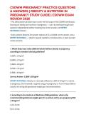 CSOWM PREGNANCY PRACTICE QUESTIONS & ANSWERS &vert; OBESITY & NUTRITION IN PREGNANCY STUDY GUIDE &vert; CSOWM EXAM REVIEW 2026