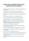 MARYLAND LEARNER'S PERMIT 2026 QUESTIONS AND ANSWERS&NewLine;&NewLine;