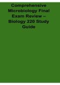 Comprehensive Microbiology Final Exam Review 2026 Updated &ndash; Biology 220 Study Guide for Microbial Biology&comma; Immunology and Infectious Diseases