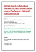 Colorado Drywall Contractor Exam &NewLine;Questions And Correct Answers &lpar;Verified &NewLine;Answers&rpar; Plus Rationales 2026 Q&A &vert; &NewLine;Instant Download Pdf 