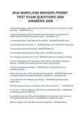 MARYLAND MVA PERMIT TEST EXAM BUNDLE QUESTIONS WITH COMPLETE SOLUTIONS 2026