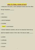 A&P II Final Exam Study Guide 2026&sol;2027 &vert; Anatomy & Physiology II Questions and Answers &vert; Verified Solutions &vert; Comprehensive Final Exam Review