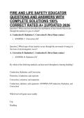 FIRE AND LIFE SAFETY EDUCATOR QUESTIONS AND ANSWERS WITH COMPLETE SOLUTIONS 100&percnt; CORRECT RATED A&plus; &vert;&vert;UPDATED 2026