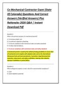 Co Mechanical Contractor Exam &lpar;State &NewLine;Of Colorado&rpar; Questions And Correct &NewLine;Answers &lpar;Verified Answers&rpar; Plus &NewLine;Rationales 2026 Q&A &vert; Instant &NewLine;Download Pdf