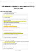 Exam &lpar;Elaborations&rpar; &vert; NSG 6005 Final Question Bank Pharmacology Study Guide Complete Questions and Answers &lpar;Verified Solutions&rpar; &vert; Graduate Nursing Pharmacology Exam Prep &vert; Already Graded A&plus;