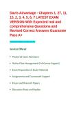Davis Advantage - Chapters 1&comma; 27&comma; 11&comma; 15&comma; 2&comma; 3&comma; 4&comma; 5&comma; 6&comma; 7 LATEST EXAM VERSION With Expected real and comprehensive Questions and Revised Correct Answers Guarantee Pass A&plus;&period;