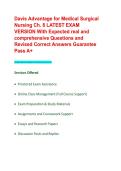 Davis Advantage for Medical Surgical Nursing Ch&period; 8 LATEST EXAM VERSION With Expected real and comprehensive Questions and Revised Correct Answers Guarantee Pass A&plus;&period;