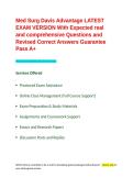 Med Surg Davis Advantage LATEST EXAM VERSION With Expected real and comprehensive Questions and Revised Correct Answers Guarantee Pass A&plus;&period;