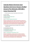 Colorado Master Electrician Exam &NewLine;Questions And Correct Answers &lpar;Verified &NewLine;Answers&rpar; Plus Rationales 2026 Q&A &vert; &NewLine;Instant Download Pdf