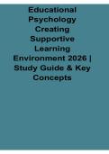 Educational Psychology Creating a Supportive Learning Environment 2026 Updated &ndash; Study Guide and Key Concepts