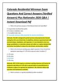 Colorado Residential Wireman Exam &NewLine;Questions And Correct Answers &lpar;Verified &NewLine;Answers&rpar; Plus Rationales 2026 Q&A &vert; &NewLine;Instant Download Pdf 