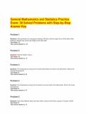 General Mathematics and Statistics Practice Exam&colon; 30 Solved Problems with Step-by-Step Answer Key