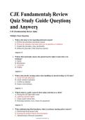 CJE Fundamentals Review Quiz Study Guide &vert; Questions and Answers Nursing