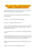 BIOL 2457 EXAM 1 QUESTIONS WITH CORRECT ANSWERS 2026-2027