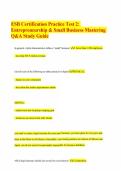 ESB Certification Practice Test 2&colon; Entrepreneurship & Small Business Mastering Q&A Study Guide
