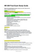 NR 509 Final Exam Study Guide &vert; Questions and Answers Nursing Review