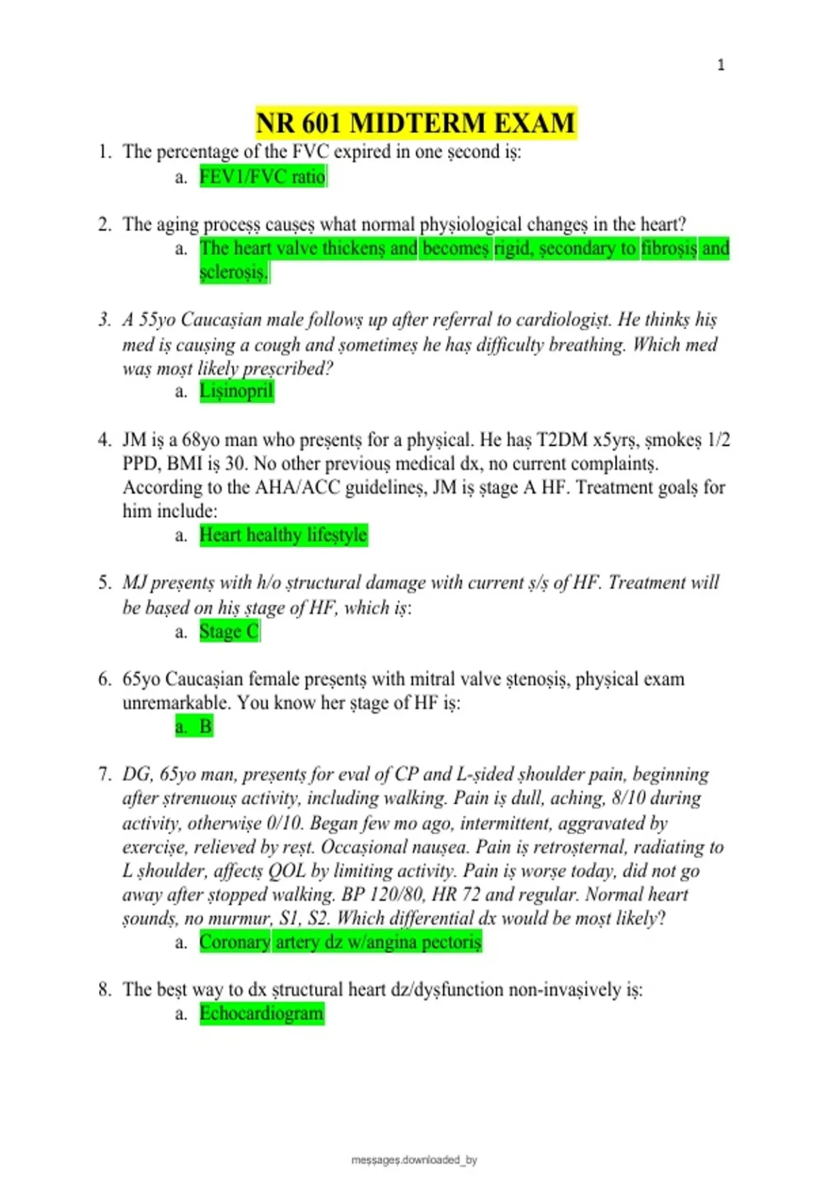 NR 601 Midterm Exam Study Guide | Questions and Answers Nursing Review ...
