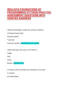 WGU E010 FOUNDATIONS OF PROGRAMMING &lpar;PYTHON&rpar; PRACTICE ASSESSMENT QUESTIONS WITH VERIFIED ANSWERS