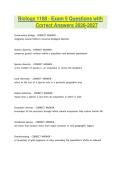 Biology 1108 - Exam 5 Questions with Correct Answers 2026-2027