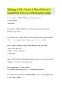 Biology 1108 - Exam 2 Plant Diversity Questions with Correct Answers 2026