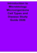 Introduction to Microbiology Microorganisms Cell Types and Disease Study Guide 2025&sol; 2026 with Solution