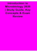 Introduction to Microbiology 2025&sol; 2026 Study Guide&comma; Key Concepts & Exam Review with Solution