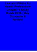 Law and Ethics for Health Professions Chapter 1 Study Guide 2025&sol; 2026 Key Concepts & Review with Solution