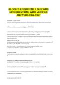 BLOCK 2&semi; ENDOCRINE II QUIZ GMS 6419 QUESTIONS WITH VERIFIED ANSWERS 2026-2027&NewLine;