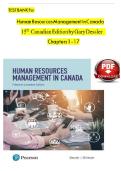 TEST BANK HUMAN RESOURCES MANAGEMENT IN CANADA DESSLER G&period;&comma; COLE N 15th Canadian Edition by Gary Dessler