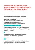 IL SECURITY CONTRACTOR PRACTICE TEST&comma; IL SECURITY CONTRACTOR PRACTICE TEST COMPLETE VERIFIED QUESTIONS WITH 100&percnt; OUTLINED ANSWERS &vert; VERIFIED PRACTICE TEST QUESTIONS &vert; LATEST